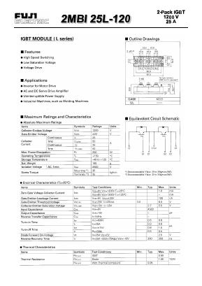 2MBI25F-120 Datasheet PDF Fuji Electric