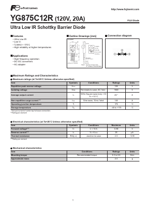 YG875C12R Datasheet PDF Fuji Electric