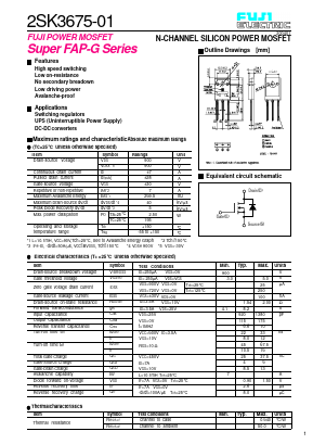 2SK3675-01 Datasheet PDF Fuji Electric
