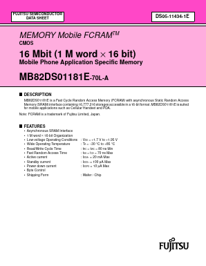 MB82DS01181E Datasheet PDF Fujitsu