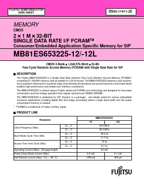 MB81ES653225-12 Datasheet PDF Fujitsu