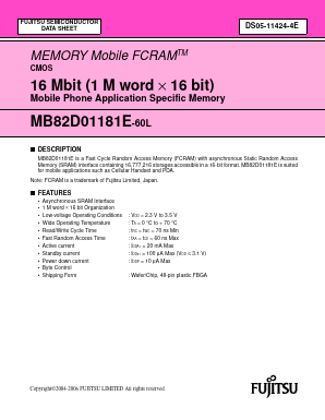 MB82D01181E Datasheet PDF Fujitsu