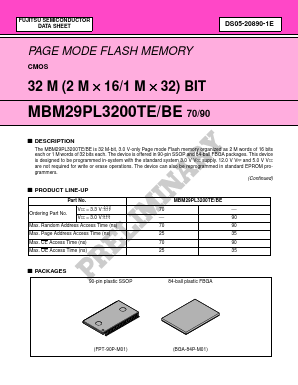 MBM29PL3200TE70 Datasheet PDF Fujitsu
