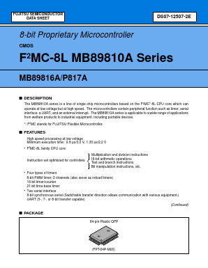 MB89816APF Datasheet PDF Fujitsu