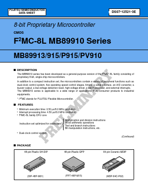 MB89P915PF-102 Datasheet PDF Fujitsu