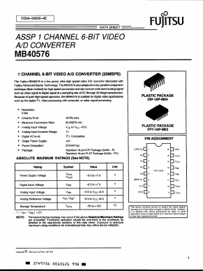 MB40576 Datasheet PDF Fujitsu