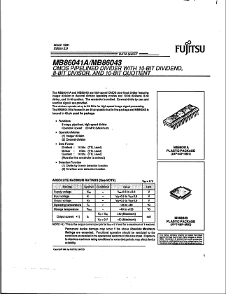 MB86043 Datasheet PDF Fujitsu