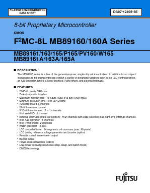 MB89161A-PFM Datasheet PDF Fujitsu
