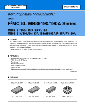 MB89191 Datasheet PDF Fujitsu