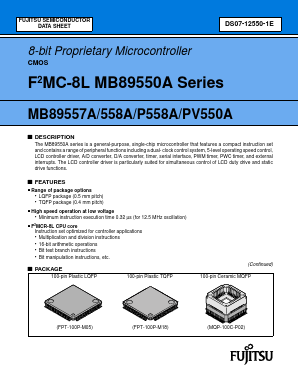 MB89558APFT-XXX Datasheet PDF Fujitsu