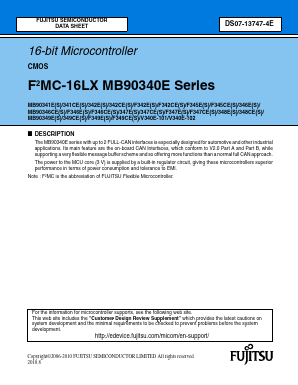 MB90347EPF Datasheet PDF Fujitsu