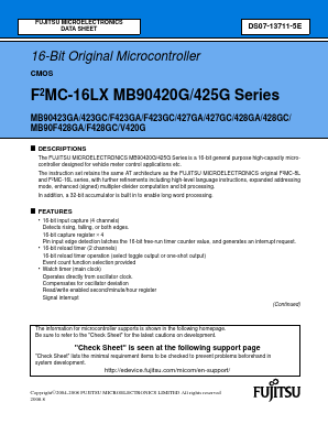 MB90423GAPFV Datasheet PDF Fujitsu