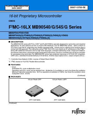 MB90F543PFV Datasheet PDF Fujitsu
