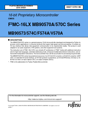 MB90573PFV Datasheet PDF Fujitsu