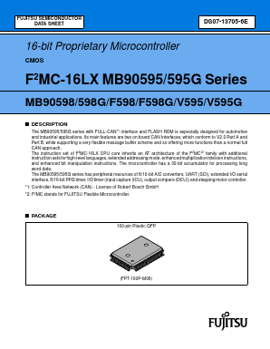 MB90F598 Datasheet PDF Fujitsu