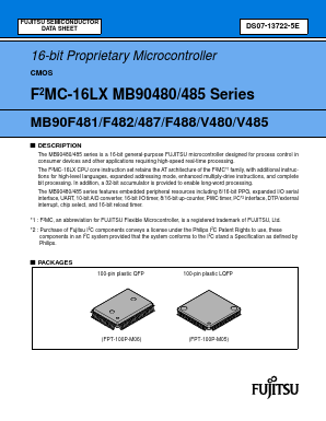 MB90F485 Datasheet PDF Fujitsu