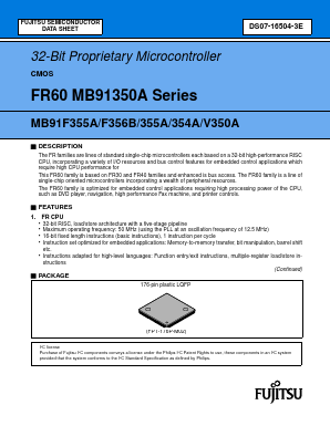 MB91F354A Datasheet PDF Fujitsu