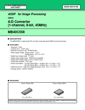 MB40C558PFV Datasheet PDF Fujitsu