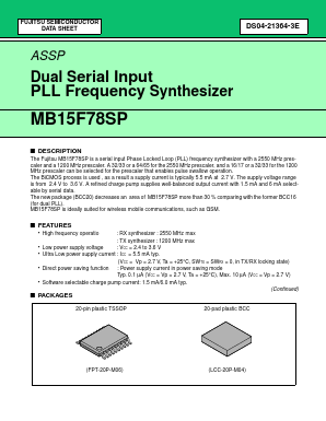 MB15F78SP Datasheet PDF Fujitsu