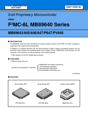 MB89647 Datasheet PDF Fujitsu