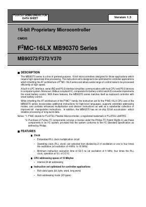 MB90372PMT-G-XXX Datasheet PDF Fujitsu