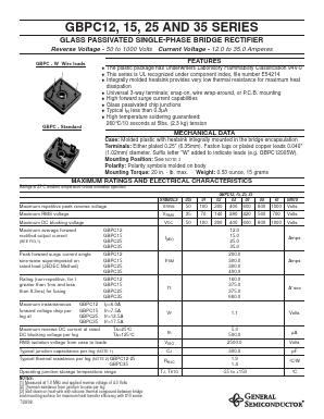 GBPC15005 Datasheet PDF General Semiconductor