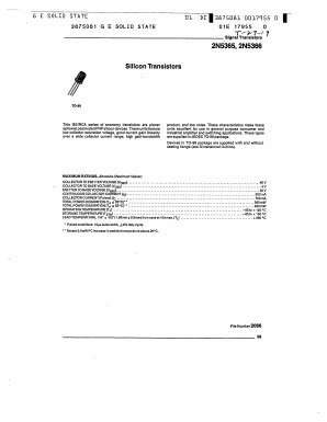 2N5366 Datasheet PDF GE Solid State