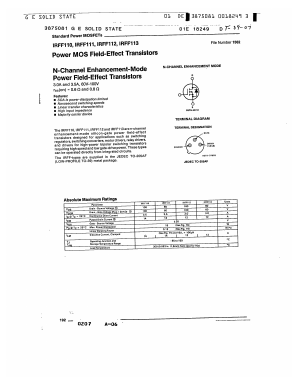 IRFF111 Datasheet PDF GE Solid State