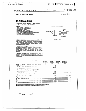 MAC15A-6 Datasheet PDF GE Solid State