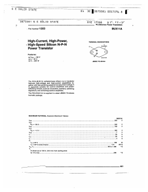 BUX11A Datasheet PDF GE Solid State
