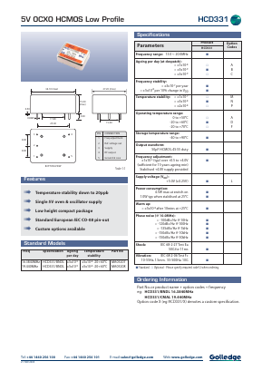 HCD331/BNDL Datasheet PDF Golledge Electronics Ltd