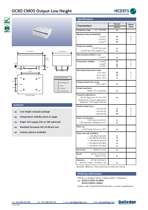 HCD371/ERFN Datasheet PDF Golledge Electronics Ltd