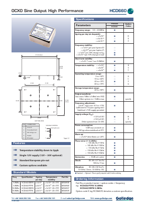 HCD660 Datasheet PDF Golledge Electronics Ltd