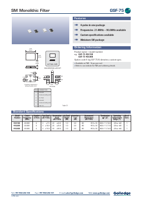 GSF-7545S30B Datasheet PDF Golledge Electronics Ltd