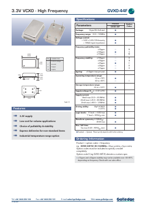 GVXO-44 Datasheet PDF Golledge Electronics Ltd