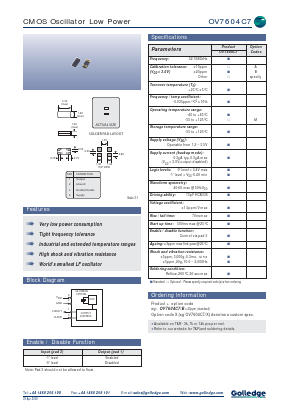 OV7604C7 Datasheet PDF Golledge Electronics Ltd