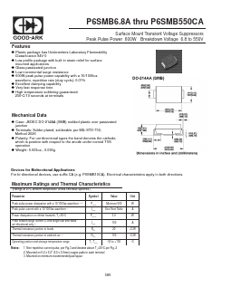 P6SMB68A Datasheet PDF GOOD-ARK