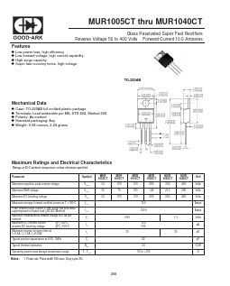 MUR1020CT Datasheet PDF GOOD-ARK