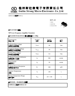 GM9013 Datasheet PDF Guilin Strong Micro-Electronics Co., Ltd.