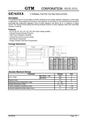 GE7824A Datasheet PDF GTM CORPORATION