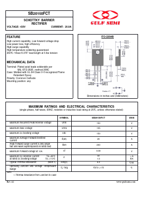 SB20150FCT Datasheet PDF Gulf Semiconductor