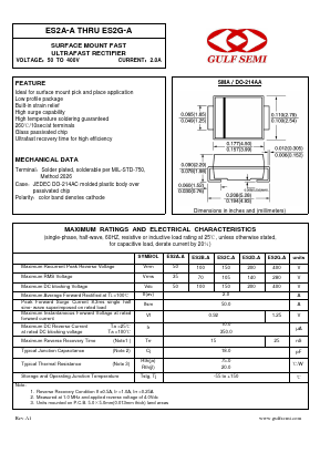 ES2G-A Datasheet PDF Gulf Semiconductor