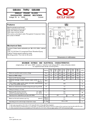 GBU8A Datasheet PDF Gulf Semiconductor