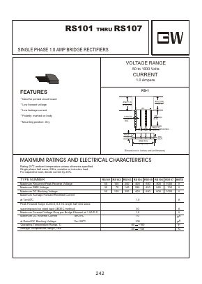 RS101 Datasheet PDF Goodwork Semiconductor Co., Ltd.