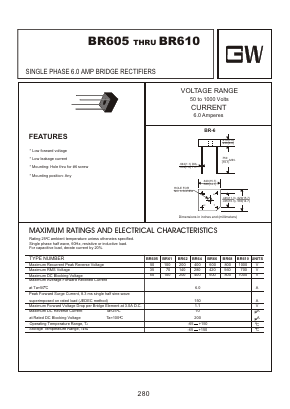 BR605 Datasheet PDF Goodwork Semiconductor Co., Ltd.