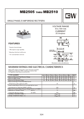 MB254 Datasheet PDF Goodwork Semiconductor Co., Ltd.