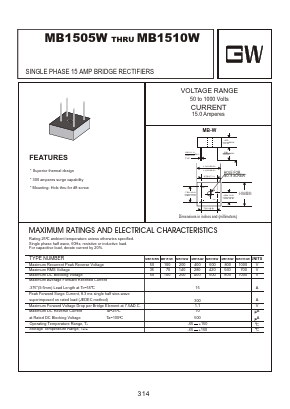 MB1505W Datasheet PDF Goodwork Semiconductor Co., Ltd.