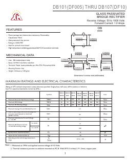 DB101 Datasheet PDF Gaomi Xinghe Electronics Co., Ltd.