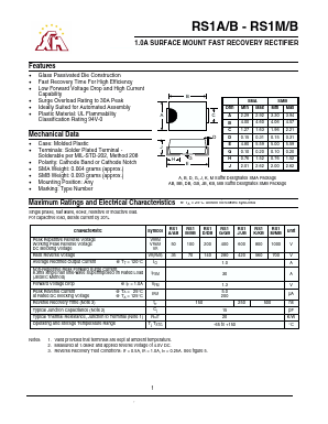 RS1A/AB Datasheet PDF Gaomi Xinghe Electronics Co., Ltd.