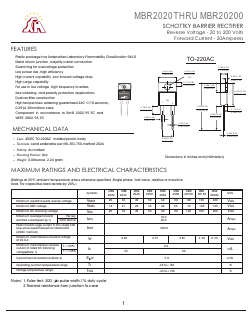 MBR20100 Datasheet PDF Gaomi Xinghe Electronics Co., Ltd.